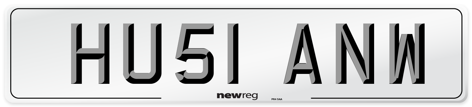 HU51 ANW Number Plate from New Reg